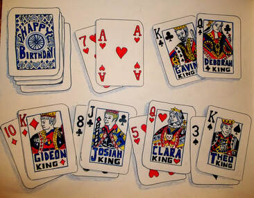 playing card portraits, custom playing cards, birthday gift