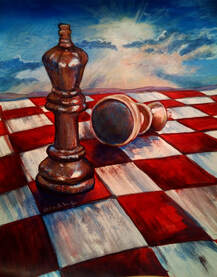 fine art, dkingsdesign, chess art, painting for home office
