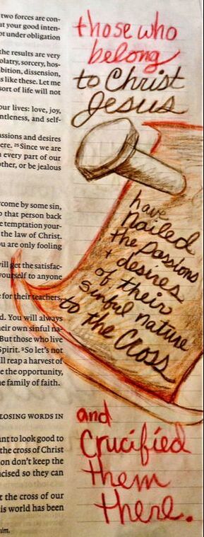 Galatians 5:24, Deborah King, BIble Journaling art
