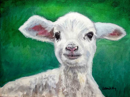 lamb, Deborah King, lamb painting, Easter gift