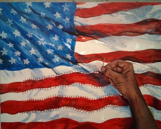 US flag painting, Americana art, buy art online, patriotic art,deborah king,dkingsdesign